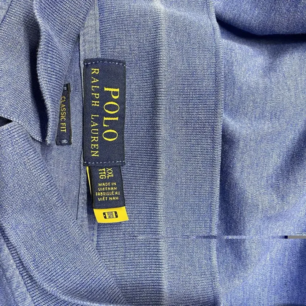 Polo Ralph Lauren Long Sleeve Polo Shirt Mens Classic Fit Medium Wash Blue XXL